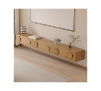 Floating TV Unit Minimalist Floating TV Stand, Wall-Mounted Entertainment Center with 2 Drawers, Media Console TV Shelf for Wall(Natural,200x24x20cm)