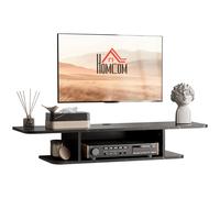 Floating TV Unit Stand Wall Mount Media Console with Storage Shelf, Black