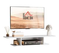 HOMCOM Wall Mounted TV Stand Entertainment Unit with Storage Shelf - White | TJ Hughes
