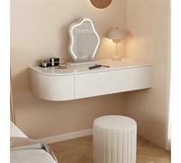 Floating Vanity Table with Drawers, Corner Desk, Storage Cabinet, Space-Saving Nightstand for Bedroom