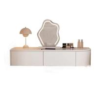 Floating Vanity Table with Drawers Wall-Mounted Makeup Desk for Bedroom Simple White Floating Nightstand 140 cm Wall-Mounted Dressing Table Stylish Vanity Cabinet.