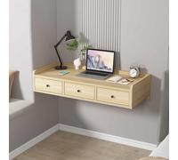 Floating Vanity with 3 Drawers Wall-Mounted Wooden Nightstand Elevated Design for Bathroom Bedroom Kitchen Office - Stylish & Functional Space Saver
