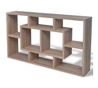 Vidaxl Wall Display Shelf 8 Compartments Black