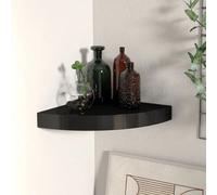 Vidaxl Floating Corner Shelf Black 25X25X3.8 Cm Mdf, Black