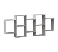 vidaXL 8 Shelf Concrete Grey Floating Wall Shelf