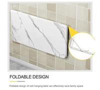 Floating Wall-Mounted Folding Desk - Imitation Marble Drop Leaf Computer Table for Small Spaces, Compact 100cm x 30cm, Perfect for Home Office & Study
