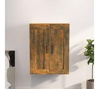 Floating Wall-Mounted Kitchen Cabinet - Stylish Smoked Oak Storage Cupboard with 2 Doors & 3 Shelves Ideal for Kitchen Living Room & Office 69.5x32.5x90 cm