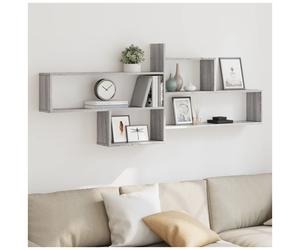 Floating Wall Shelf 167.5cm Grey Sonoma Engineered Wood Slim Display Shelf 68cmH