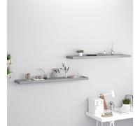 Floating Wall Shelf 2pcs Grey 120x23.5x3.8cm Honeycomb MDF Metal Frame Easy-fit