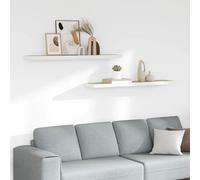 Floating Wall Shelf 2pcs Oak White Honeycomb MDF Metal 120x23.5x3.8cm Invisible