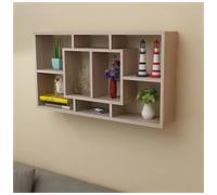Floating Wall Shelf 85x16x47.5cm Oak Engineered Wooden 8-Compartment Invisible.