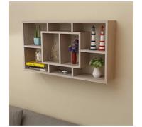 Floating Wall Shelf 85x16x47.5cm Oak Engineered Wooden 8-Compartment Invisible.