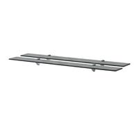 Floating wall shelf Black 100x10cm Tempered 8mm Glass Zinc Brackets (Set) 2pcs.