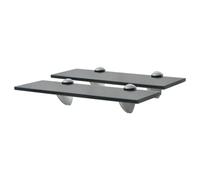 Floating Wall Shelf Clear Tempered Glass 30 x 20 cm 8mm Zinc Brackets (2pcs) Set