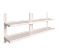 vidaXL 2x 2-Tier Floating Wall Shelves Stainless Steel Storage Display Shelf