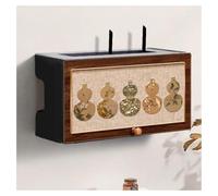 Floating Wall Shelf for Home WiFi Router - Cable Management Solution for Living Room, Bedroom & Office - Sleek Invisible Design for Easy Installation & Clutter-Free Space 40x12x20cm