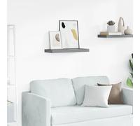 Floating Wall Shelf Grey 60x23.5x3.8cm Honeycomb MDF Metal Invisible Mount Solid