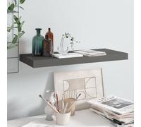 Floating Wall Shelf High Gloss Grey 60x23.5x3.8 cm Honeycomb MDF Metal Brackets