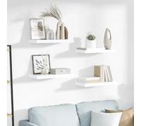 Floating Wall Shelf High Gloss White 50x23x3.8cm Honeycomb MDF Metal Hidden 7kg
