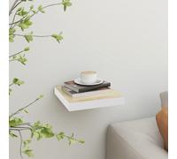 Floating Wall Shelf Oak and White 23x23.5x3.8 cm MDF Berkfield Home Brown One Size