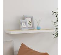 Floating Wall Shelf Oak and White 80x23.5x3.8 cm MDF Berkfield Home Brown One Size