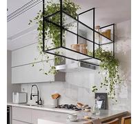 Floating Wall Shelf - Sturdy Acrylic & Metal 2-Tier Display Rack for Plants Wine & Storage - Ideal for Kitchen Bar Garage - 120x30cm Home Decor Solution