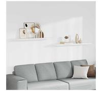 Floating Wall Shelf White 120x23.5x3.8cm Engineered Wood Modern Slim SpaceSaver