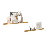 vidaXL Wall Shelf 2 pcs Beige 100 x 9 x 3 cm Engineered Wood