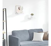Floating Wall Shelves 2pc Oak White Honeycomb MDF Metal Invisible 23x23.5x3.8cm