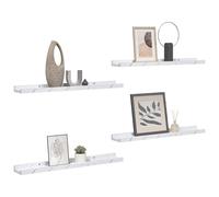 Floating Wall Shelves 4 Pcs Engineered Wood Display Storage Shelf Set