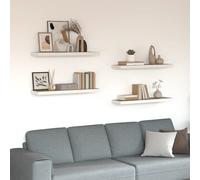 Floating Wall Shelves 4pcs Oak and White Honeycomb MDF 80x23.5x3.8 cm Invisible