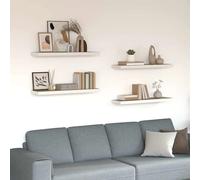 vidaXL 4x Floating Wall Shelves Oak & White MDF Wall Ledge Rack Hanging Shelf