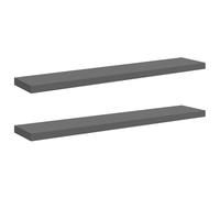 vidaXL Floating Wall Shelves 2 pcs High Gloss Black 120x23.5x3.8 cm MDF