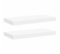 vidaXL 2x Floating Wall Shelves White 50x23x3.8 cm MDF Display Bookcase Ledge
