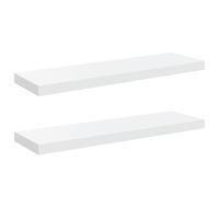 vidaXL 4x Floating Wall Shelves High Gloss White 80x23.5x3.8 cm MDF Bookcase