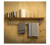 Floating Wall Shelves Suspended Hanging Shelf Rustic Wooden Kitchen Cupboard Storage Shelving Unit Cubes Wall Support for Bathroom Living Room Kitchen Bar, Silver Bracket (Size : 100×20cm)