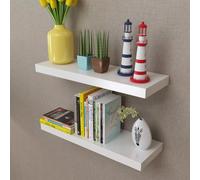 Floating Wall Shelves White MDF 60 cm 4pcs Invisible Mount Display for Books Set