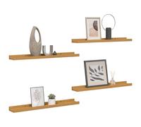 Floating Wall Shelves with Shelf 4 Pcs Storage Display Engineered Wood