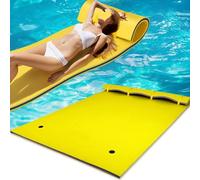 Floating Water Mat, 270cm,350cm,550cm Foam Floating Water Pad, 3-Layer XPE Foam Floating Island for Pool Lake River Outdoor Water Activities,Yellow,350m*150cm