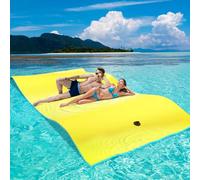 Floating Water Mat, 3-Layer XPE Foam Floating Mat for Water Recreation, Floating Island for Pools, Lakes, and Beach,Yellow,2.7mx1.3mx3.3cm