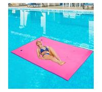 Floating water mat, Floating Water Pad, Loop Straps Roll-Up Island for 4-6 Person On Pool Lake Ocean,Pink