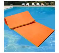 Floating Water Pad, 3-Layer XPE Foam Floating Raft Mat with Fixing Strap, Roll-Up Swimming Foam Mattress for Pool, River, Lake And Ocean,Orange,550x150x 3.3cm
