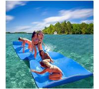 Floating Water Pad for Lakes 3 Layer Tear-Resistant XPE Foam, for Water Recreation And Relaxing Roll-Up Floating Island River Rafts Pool Lake Ocean,Blue,5mX1.5mX3.3cm