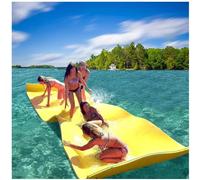 Floating Water Pad for Lakes 3 Layer Tear-Resistant XPE Foam, for Water Recreation And Relaxing Roll-Up Floating Island River Rafts Pool Lake Ocean,Yellow,5mX1.5mX3.3cm