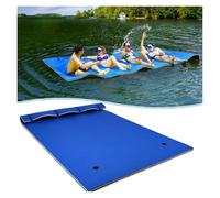 Floating Water Pad Mat, Roll-Up Island River Rafts for Pool Lake Ocean Boat(Blue,3.5m x 1.5m x 3.3cm)