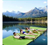 Floating Water Pad, Water Trampoline for Adults,3-Layer Floating Water Mat Tear-Resistant XPE Foam Mat for Lake Beach Ocean Pool,Green,350x120x3.3cm