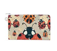 Floating Whale in Upside Coin Purse Canvas Change Pouch with Zipper Small Cosmetic Organizer Bag Women Wallet for Car Keys, Credit Cards, Cash, Lipstick, Ladybugs Pattern Infinite Speckled, One Size