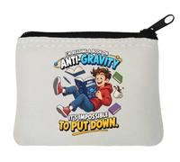 Floating While Reading About Anti Gravity Neoprene Coin Purse Pouch 10x11cm White
