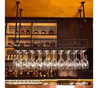 Floating Wine Shelf - Vintage Style Iron Hanging Rack for Secure Storage & Display in Kitchen, Dining Room, Wine Cellar or Bar