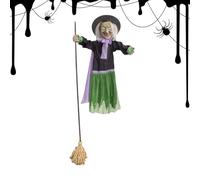 Floating Witch - Animated Witch Propy, Scary Hanging Figurine, Festive Sound Sensor, Touch Activation, Halloween Decoration for Party, Patio, Outdoor Garden, Festival Assembly, Spu